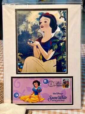The Art of Disney: Celebration Snow White First Day of Issue Matted Print and St